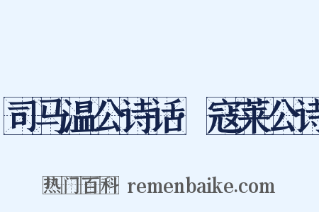 司马温公诗话·寇莱公诗是什么意思的图片